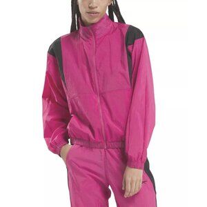 Reebok Women's Back Vector Colorblocked Track Jacket Pink Size L MSRP $60